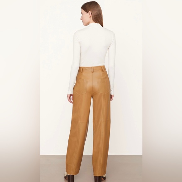 Vince Leather Seamfront Trousers/Pants - Picture 3 of 5
